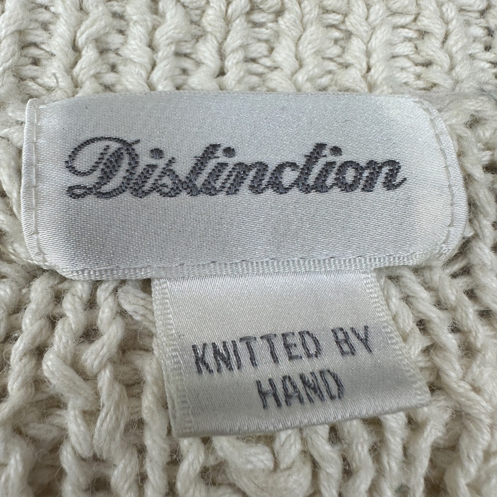 Vtg Distinction Hand Knitted Cardigan Sweater Cable Knit Med Cottagecore Granny - Picture 5 of 9